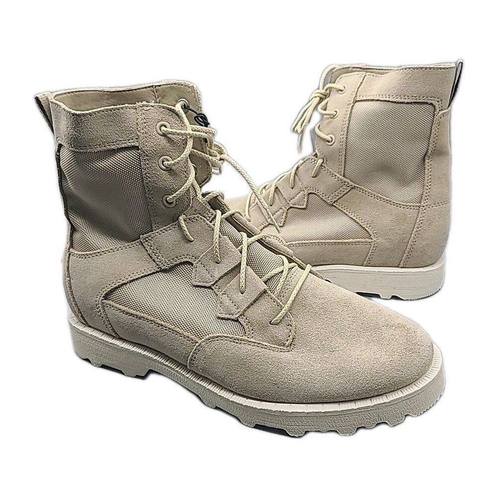 Sorel Women boots Caribou OTM Waterproof beige combat fabric  Size US 11 new